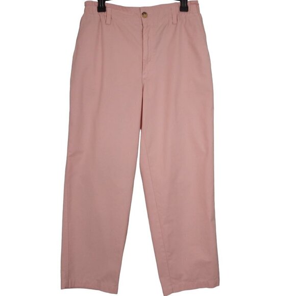 Sundance | Cotton Twill Pants Elastic Waist Light Pink | Size 10P - Picture 1 of 9